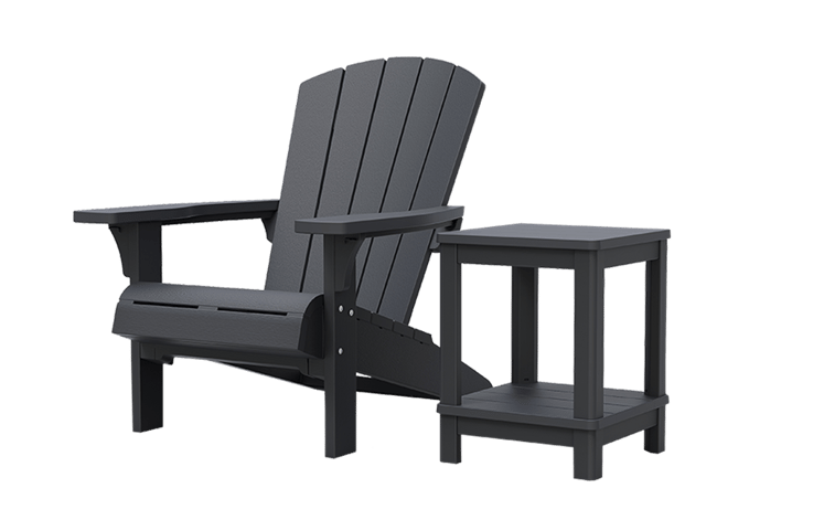 Deluxe Graphite Outdoor Adirondack Side Table - Keter